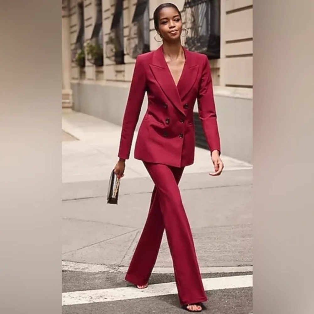 New! Express Women’s Double-Breasted Burgundy Suit Jacket Size XS